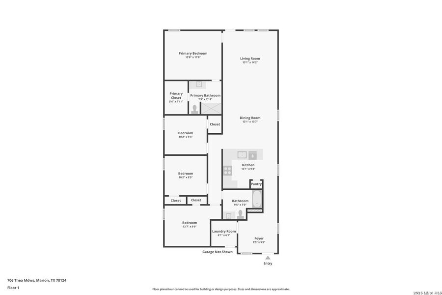 2D floor plan layout of this home in Grace Valley, Marion, TX (Image 4).