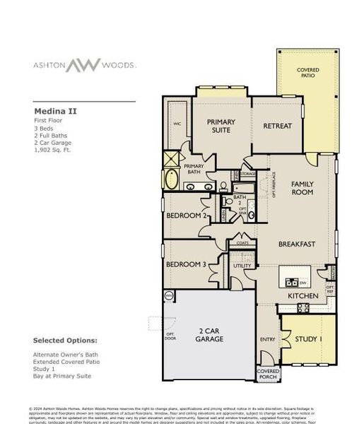 2D floor plan layout of this home in Berry Creek Highlands, Georgetown, TX (Image 5).