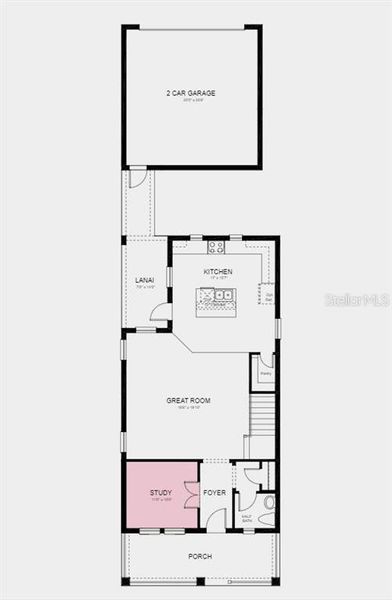 Structural options added: Bed 3 in place of loft and study in place of flex room.