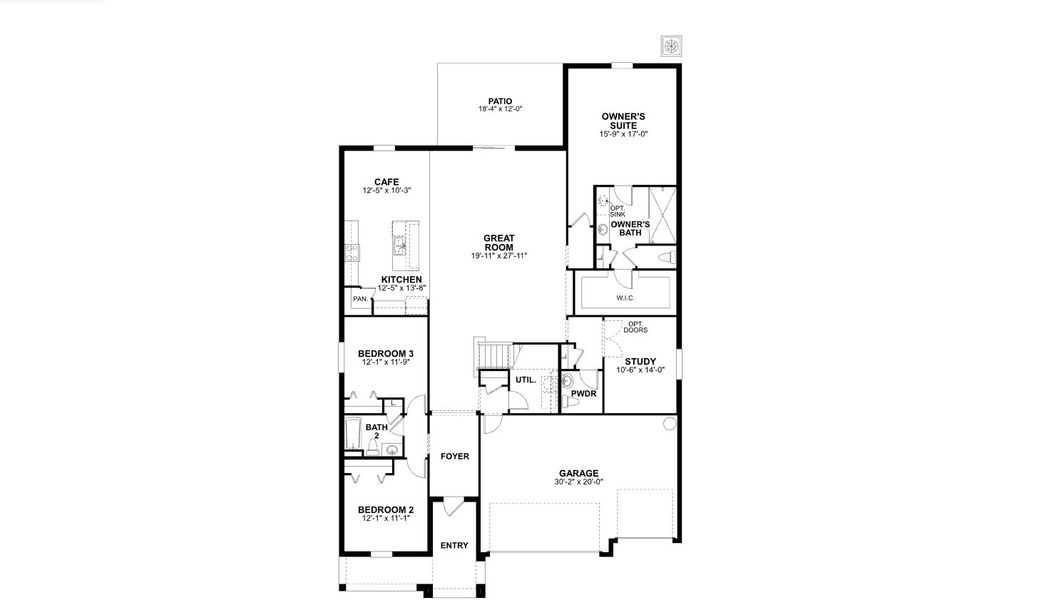 2D floor plan layout for the Haven Bonus by M/I Homes in Fox Branch, Lakeland, FL (Image 3). 2D floor plan layout for the Haven Bonus by M/I Homes in Fox Branch, Lakeland, FL (Image 3).