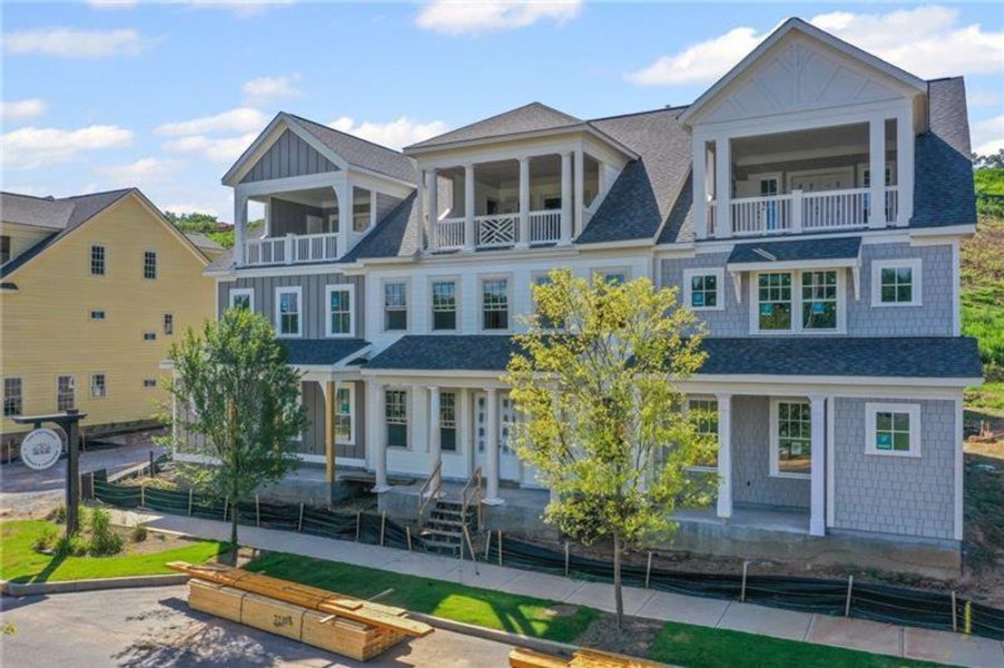 Front exterior of a new home in , Ball Ground, GA, highlighting curb appeal (Image 29). Front exterior of a new home in , Ball Ground, GA, highlighting curb appeal (Image 29).