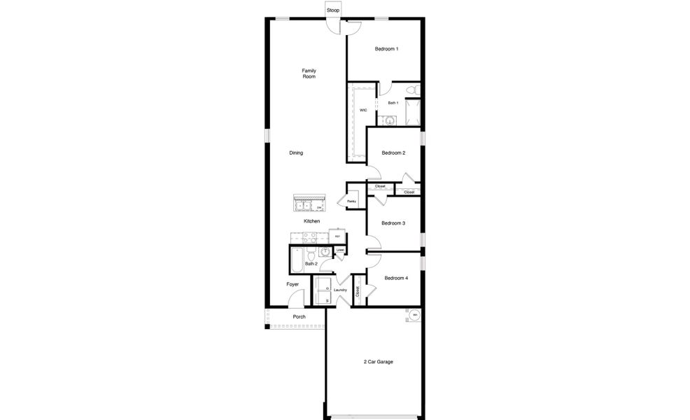 2D floor plan layout for the The Elk by D.R. Horton in Terra Vista, Lubbock, TX (Image 3). 2D floor plan layout for the The Elk by D.R. Horton in Terra Vista, Lubbock, TX (Image 3).