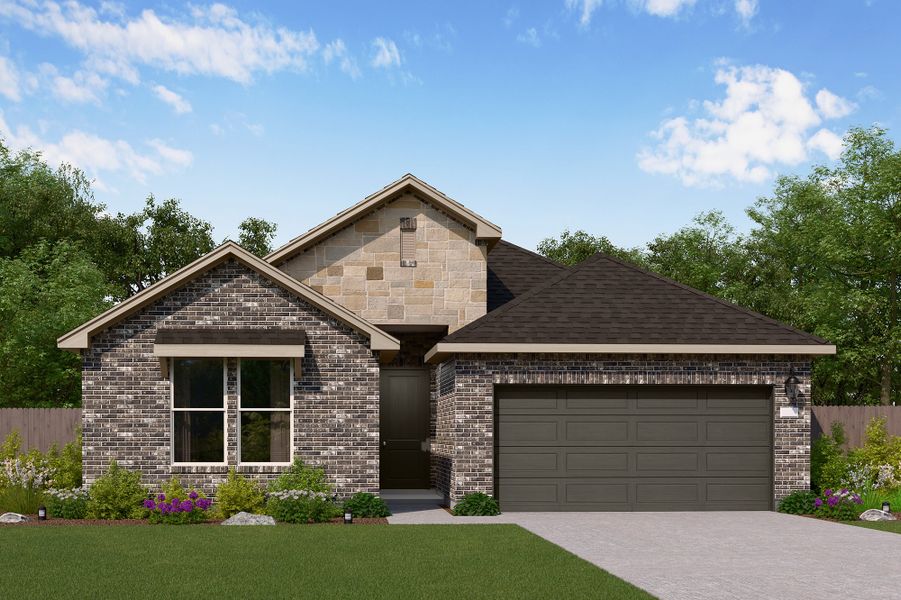 Representative exterior photo of a completed home built from the Stephanie by New Home Co. in Raburn Reserve, Tomball, TX (Image 2). Representative exterior photo of a completed home built from the Stephanie by New Home Co. in Raburn Reserve, Tomball, TX (Image 2).