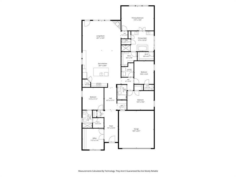 2D floor plan layout of this home in Trinity Falls, McKinney, TX (Image 5).