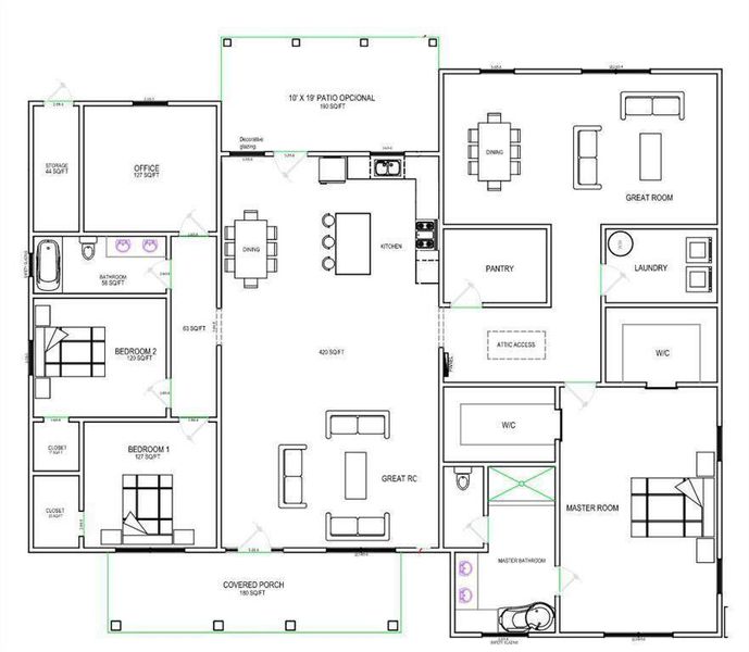 2D floor plan layout of this home in , Atlanta, GA (Image 4).