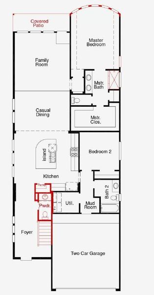 2D floor plan layout of this home in The Trails, New Caney, TX (Image 2).