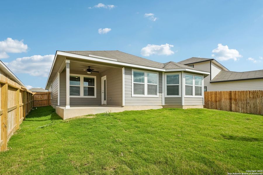 Exterior details and patio area of a home in Estancia Ranch - Premier Series, San Antonio (Image 22). Exterior details and patio area of a home in Estancia Ranch - Premier Series, San Antonio (Image 22).