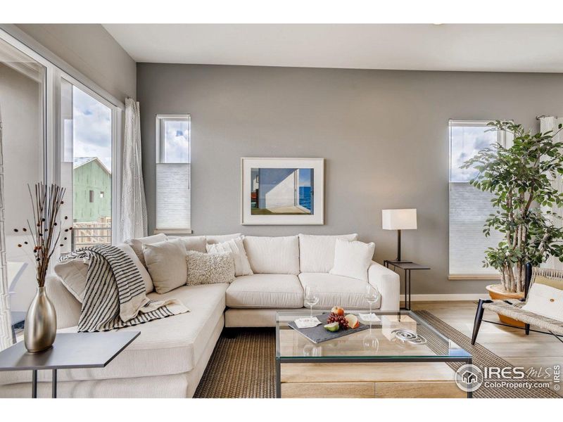 Spacious Living Room. Photos are of the model home.