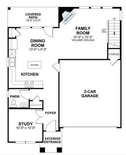 2D floor plan layout of this home in Cascades at Onion Creek, Austin, TX (Image 3). 2D floor plan layout of this home in Cascades at Onion Creek, Austin, TX (Image 3).