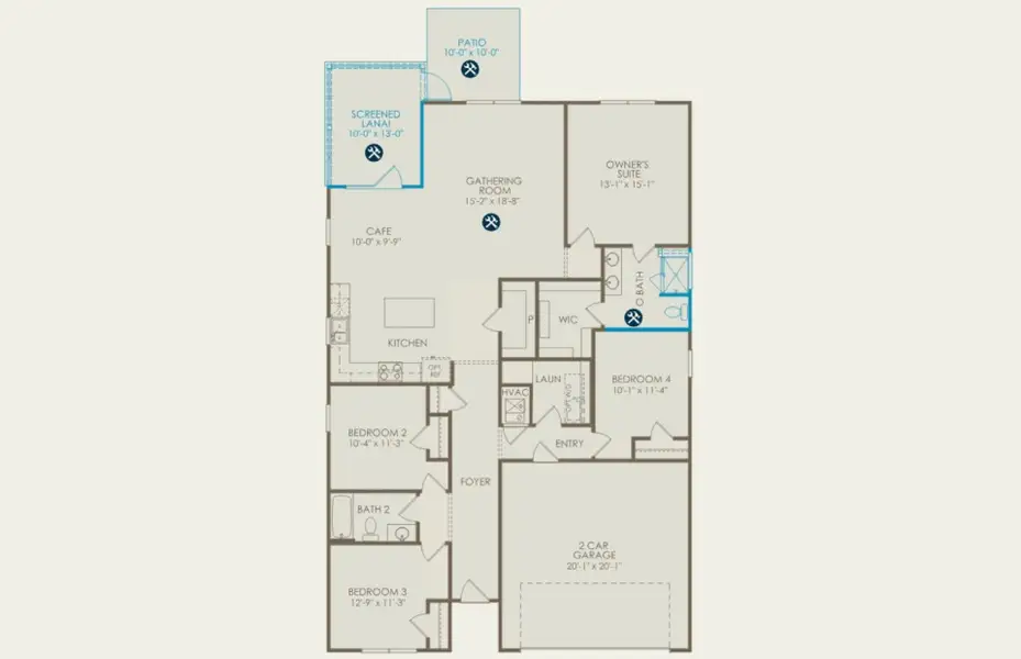2D floor plan layout of this home in Salem Bay, Beaufort, SC (Image 5).