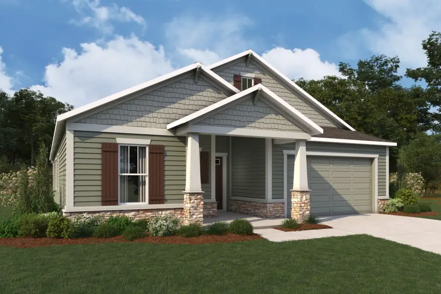 Front exterior of a new home in RiverTown, St. Johns, FL, highlighting curb appeal (Image 1). Front exterior of a new home in RiverTown, St. Johns, FL, highlighting curb appeal (Image 1).
