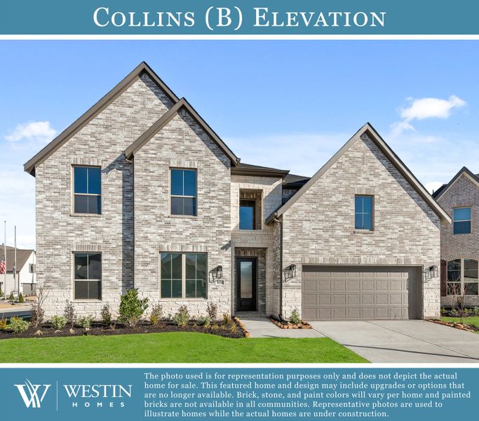 Front exterior of a new home in Meridiana, Manvel, TX, highlighting curb appeal (Image 1). Front exterior of a new home in Meridiana, Manvel, TX, highlighting curb appeal (Image 1).