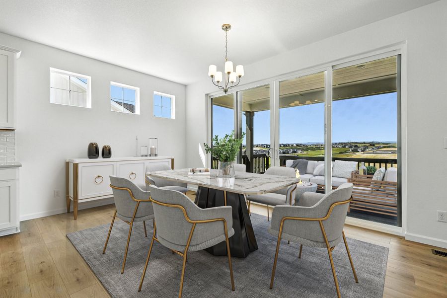 Representative furnished interior of a home built from the Palisade by Taylor Morrison in Trailstone City Collection, Arvada (Image 10).