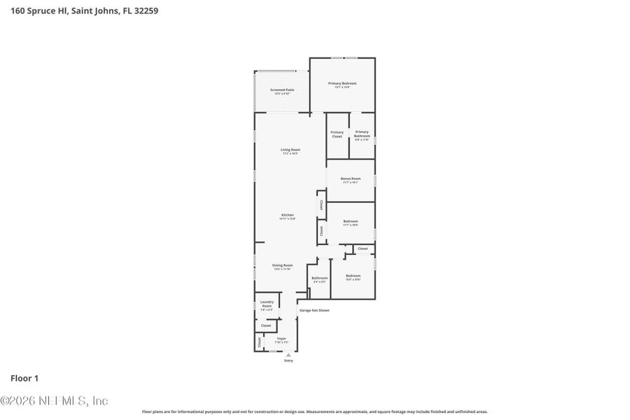 2D floor plan layout of this home in RiverTown, St. Johns, FL (Image 5).