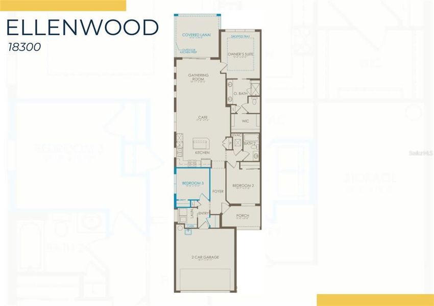 2D floor plan layout of this home in Shores at Stillwater, Englewood, FL (Image 3).