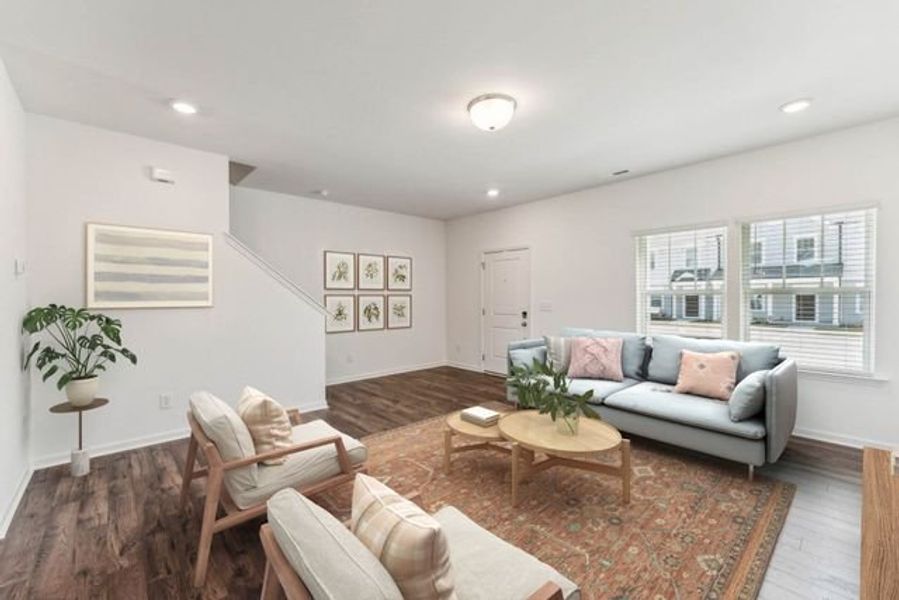 Representative furnished interior of a home built from the Lucas TH by True Homes in Towns at Cliffwood (Condos), Concord (Image 7). Representative furnished interior of a home built from the Lucas TH by True Homes in Towns at Cliffwood (Condos), Concord (Image 7).