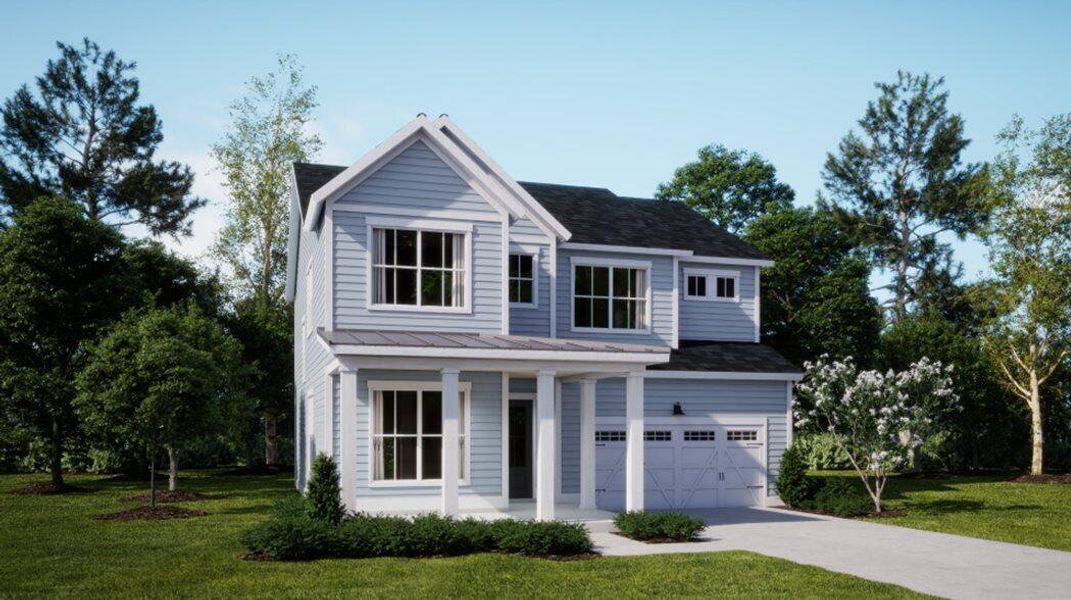 Front exterior of a new home in Carnes Crossroads: Arbor Collection, Summerville, SC, highlighting curb appeal (Image 16). Front exterior of a new home in Carnes Crossroads: Arbor Collection, Summerville, SC, highlighting curb appeal (Image 16).