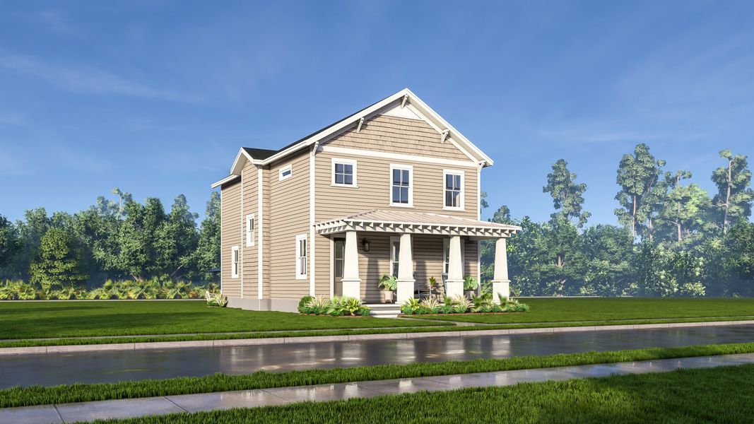 Representative exterior photo of a completed home built from the The Wake by New Leaf Builders in Riverlights, Wilmington, NC (Image 2). Representative exterior photo of a completed home built from the The Wake by New Leaf Builders in Riverlights, Wilmington, NC (Image 2).