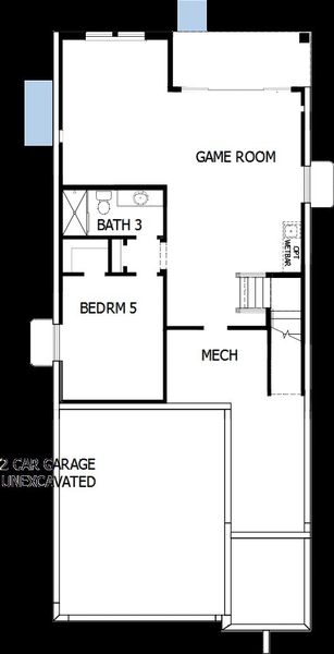 2D floor plan layout of this home in Revel Crossing at Wolf Ranch - The Panorama Collection, Colorado Springs, CO (Image 4).