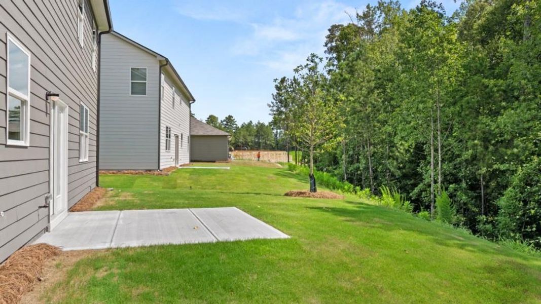 Exterior details and patio area of a home in Northwoods at Mirror Lake, Villa Rica (Image 25).