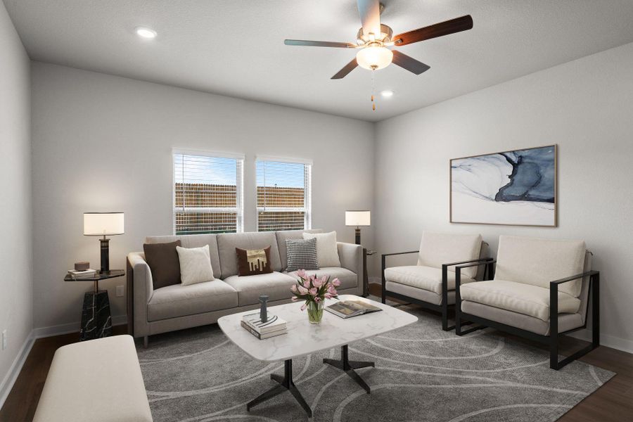 Open Concept Family Room - Virtually Staged