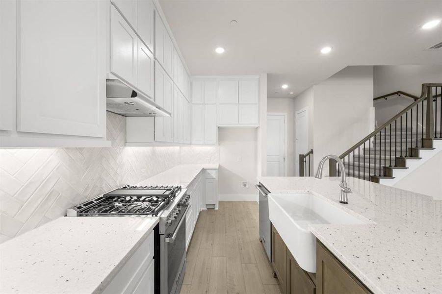 Furnished interior view inside a new home in The Abbey at Mercer Crossing, Farmers Branch (Image 15).