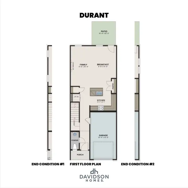2D floor plan layout of this home in Townes at North Main, Lillington, NC (Image 3).