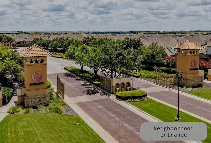 Aerial perspective of suburban area