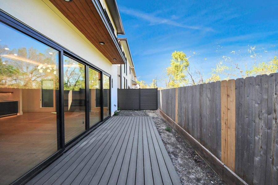 Exterior details and patio area of a home in , Stafford (Image 4).