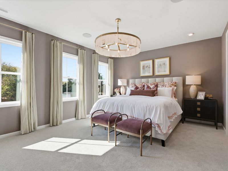 Representative furnished interior of a home built from the Bellamy by Tri Pointe Homes in Bellflower, Charlotte (Image 27).