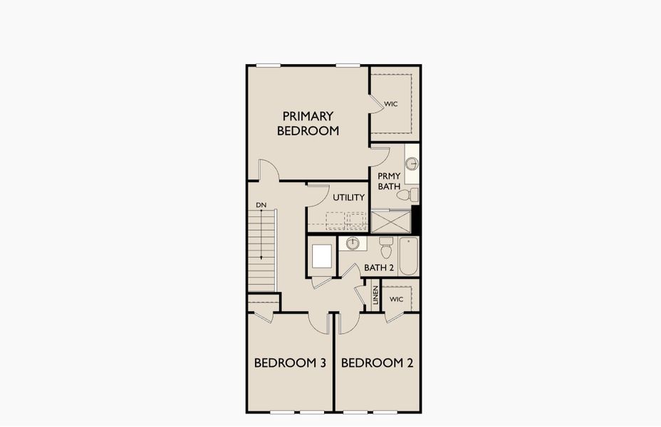 2D floor plan layout for the Malin by Starlight Homes in Pelham Square, Deland, FL (Image 3).