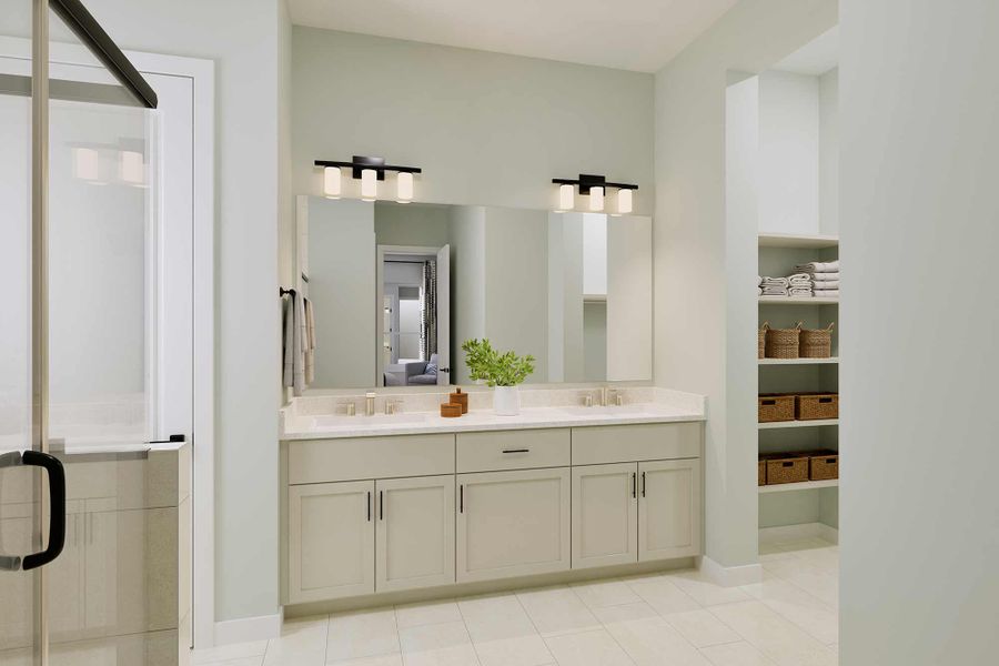 Representative furnished interior of a home built from the The Willow by David Weekley Homes in Beacon Point at Lago Mar 50’ Homesites, Texas City (Image 3).