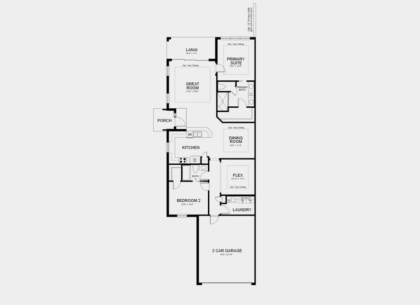 2D floor plan layout for the Ibis by Taylor Morrison in Esplanade at Wellen Park, Englewood, FL (Image 5). 2D floor plan layout for the Ibis by Taylor Morrison in Esplanade at Wellen Park, Englewood, FL (Image 5).