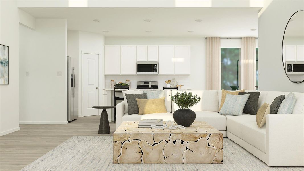 Furnished interior view inside a new home in Meadowlark Preserve: Lonestar Collection, Pflugerville (Image 9).