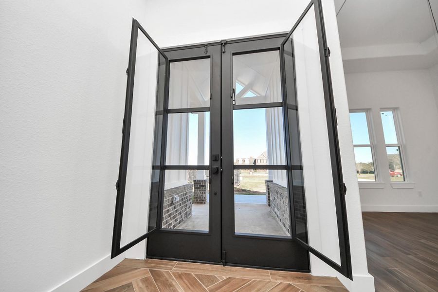 Modern steel entryway