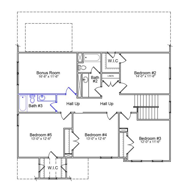 2D floor plan layout of this home in Hanes Lake, Winston-Salem, NC (Image 6).