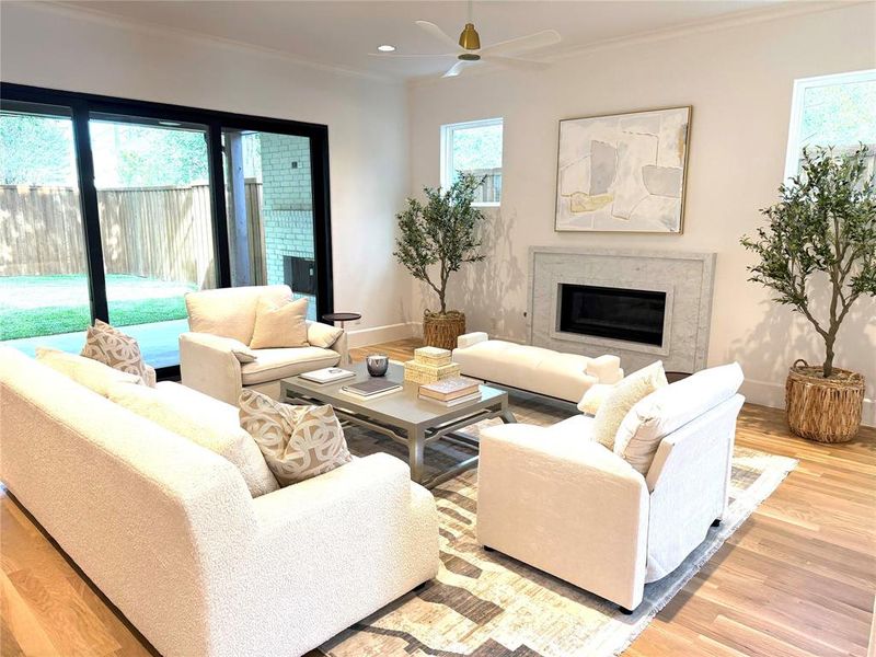 Family Room overlooking the rear patio & yard