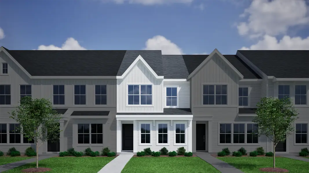 Representative exterior photo of a completed home built from the Cannalily - Genesis Value Collection by Mungo Homes in Cramer Village, Gastonia, NC (Image 14). Representative exterior photo of a completed home built from the Cannalily - Genesis Value Collection by Mungo Homes in Cramer Village, Gastonia, NC (Image 14).