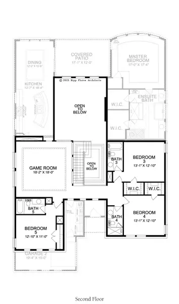 2D floor plan layout for the Hampton by Landon Homes in Fields - Brookside North, Frisco, TX (Image 6). 2D floor plan layout for the Hampton by Landon Homes in Fields - Brookside North, Frisco, TX (Image 6).