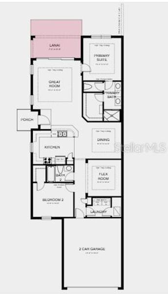2D floor plan layout of this home in Center Lake Ranch Community Group Page, St. Cloud, FL (Image 5).