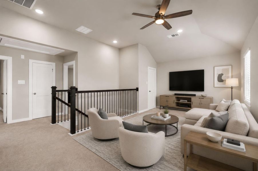 Additional living space for entertaining or relaxing. Virtually staged