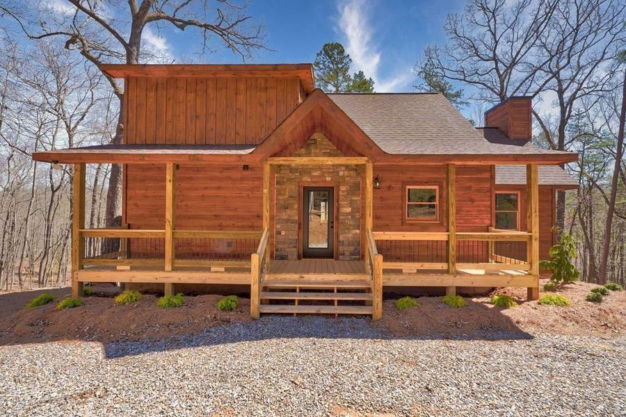 Front exterior of a new home in , Mineral Bluff, GA, highlighting curb appeal (Image 34).