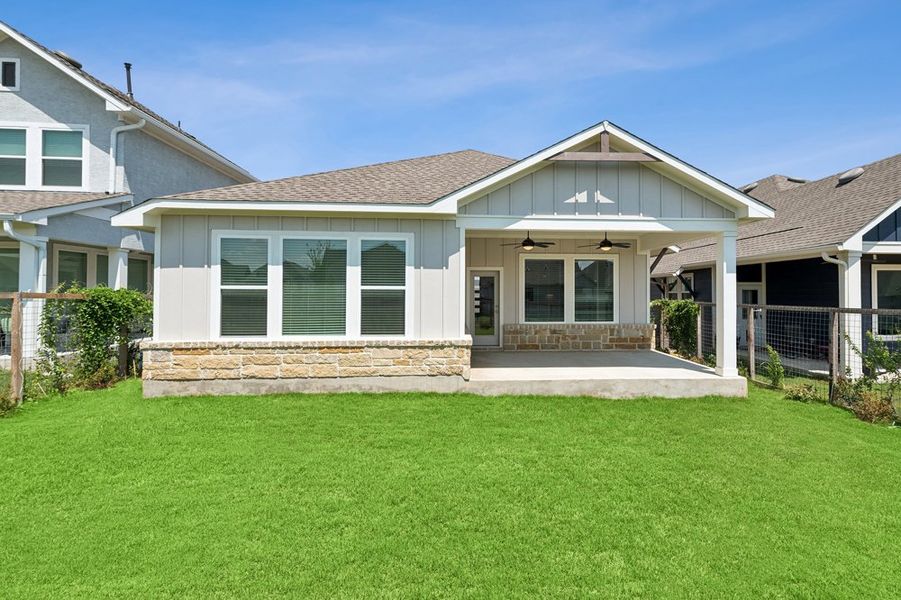 Representative exterior details of a home built from the The Paseo by David Weekley Homes in Meyer Ranch – Legacy Series, New Braunfels (Image 3). Representative exterior details of a home built from the The Paseo by David Weekley Homes in Meyer Ranch – Legacy Series, New Braunfels (Image 3).