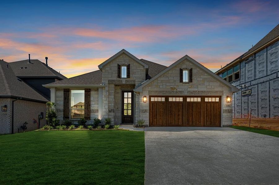 Front exterior of a new home in Parks of Aledo, Aledo, TX, highlighting curb appeal (Image 24). Front exterior of a new home in Parks of Aledo, Aledo, TX, highlighting curb appeal (Image 24).