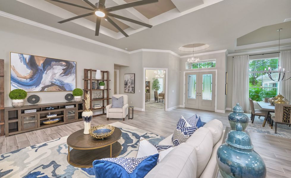 Furnished interior view inside a new home in The Reserve at Plantation Bay, Bunnell (Image 11). Furnished interior view inside a new home in The Reserve at Plantation Bay, Bunnell (Image 11).
