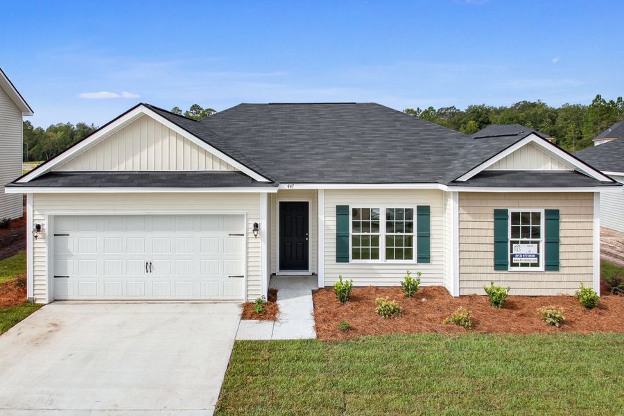 Representative exterior photo of a completed home built from the The Stafford by RTS Homes in The Pointe at Villages on Marne, Hinesville, GA (Image 29).