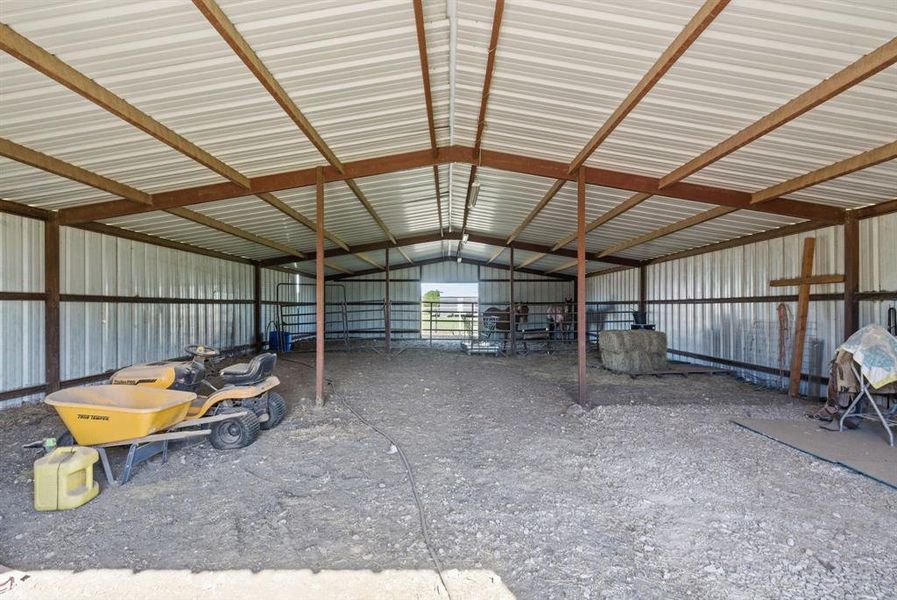 Garage with metal wall Garage with metal wall