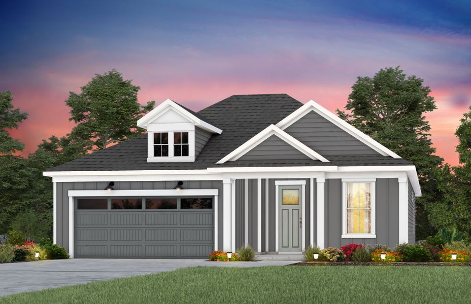 Front exterior of a new home in Carolina Riverside, Belmont, NC, highlighting curb appeal (Image 24). Front exterior of a new home in Carolina Riverside, Belmont, NC, highlighting curb appeal (Image 24).