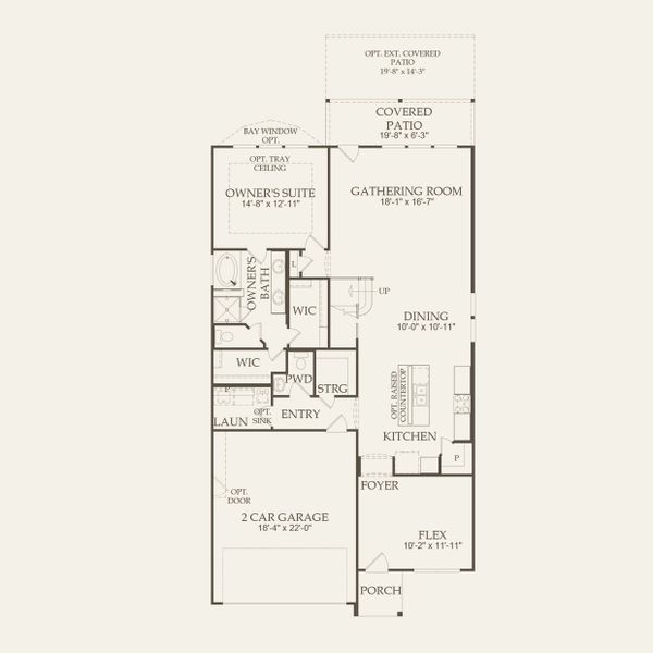 2D floor plan layout for the Hamilton by Pulte Homes in Santa Rita Ranch, Liberty Hill, TX (Image 23).