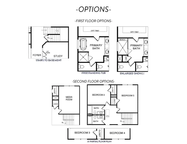 2D floor plan layout for the (GA) The Brooks | Side Entry by Reliant Homes in Wesley Woods, Monroe, GA (Image 4).